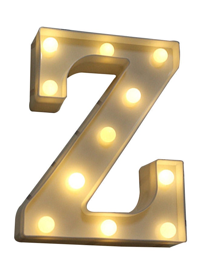 NIBEMINENT Alphabet Z Letter Shape Decorative LED Light Yellow 27 x 5 24centimeter