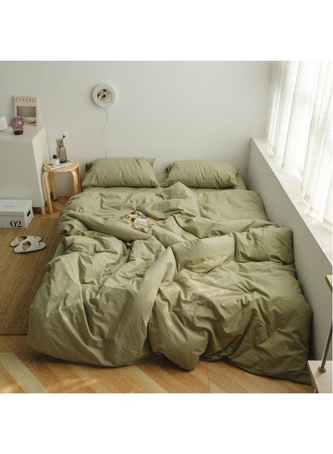 4-Piece Pure Cotton Solid Color Minimalist Style Comfortable Set King Size 220x240cm