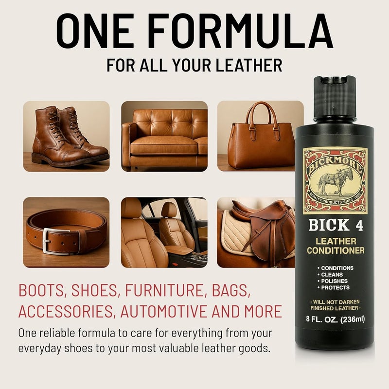 Bickmore Bick 4 Leather Conditioner 2oz - Cleaner & Conditioner for Smooth Finished Leathers - Image 2