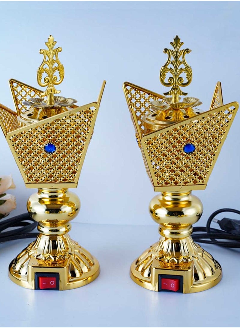 بخور بوسيدين حامل بخور عود كهربائي مميز تصميم فاخر لعطور المنزل والمكتب - قطعتين  - Image 1