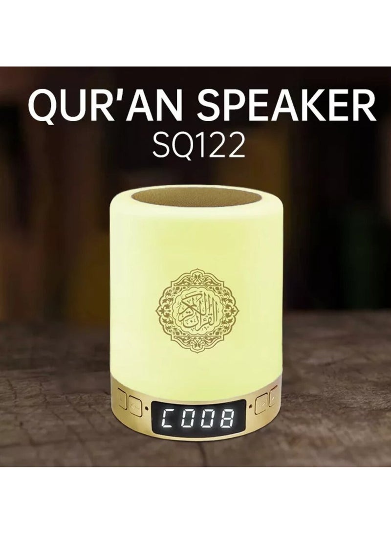 إيكوانتو SQ-122 Touch Lamp Azan Clock Qur'an Speaker, With 7 Changeable Colourful Lights, Touch/Remote/Bluetooth /Phone Application Control - Image 2