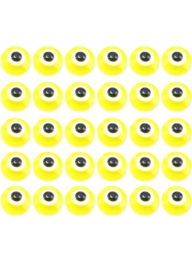 Amosfun 100 قطعة من خرز العين الغاضبة خرز مقلة العين البلاستيكي خرز لامبورك الساحر خرز فاصل للحرف اليدوية والأساور والقلادات وإكسسوارات صناعة المجوهرات أصفر، 0,8 * 0,5 * 0,5 سم، بلاستيك، بلاستيك - Image 1