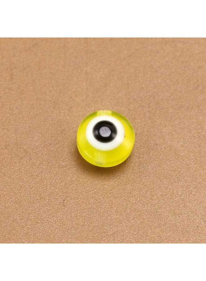 Amosfun 100 قطعة من خرز العين الغاضبة خرز مقلة العين البلاستيكي خرز لامبورك الساحر خرز فاصل للحرف اليدوية والأساور والقلادات وإكسسوارات صناعة المجوهرات أصفر، 0,8 * 0,5 * 0,5 سم، بلاستيك، بلاستيك - Image 3