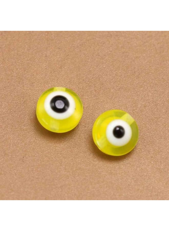 Amosfun 100 قطعة من خرز العين الغاضبة خرز مقلة العين البلاستيكي خرز لامبورك الساحر خرز فاصل للحرف اليدوية والأساور والقلادات وإكسسوارات صناعة المجوهرات أصفر، 0,8 * 0,5 * 0,5 سم، بلاستيك، بلاستيك - Image 5