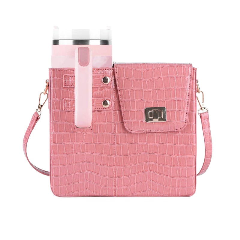 BBIQI Stanley Purse Cup Holder Bag Outdoor Portable Crossbody Bag for Stanley Cup Tumbler Purse - Image 2