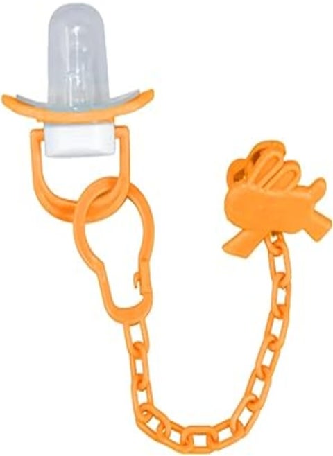 Fly Baby Round Soother With Chain-Orange-Size L