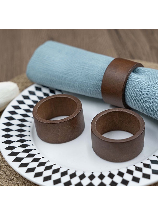 Set of 6 Handcrafted Rustic Wooden Napkin Rings, Natural Solid Wood Farmhouse Boho Table Decor for Weddings, Thanksgiving, Holiday Dinners & Everyday Dining - Image 3