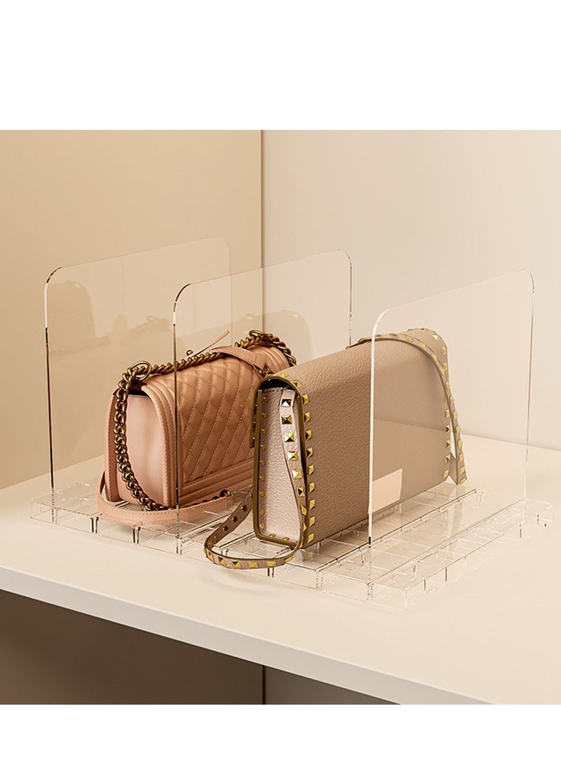 1pcs Acrylic Stackable Bag Storage Rack Adjustable Clear Women Totebag Organizers for Closet Shelf Divider Household Handbag Purse Separator Organizers - Image 5
