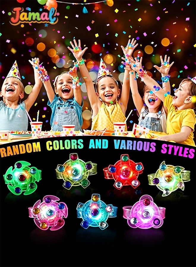 Jamal LED Light Up Fidget Spinner Bracelets 8 Pack Glow in The Dark Kids Toys for Parties Birthday Gifts Carnival Prizes Goodie Bag Stuffers Ages 4-12 - Image 5