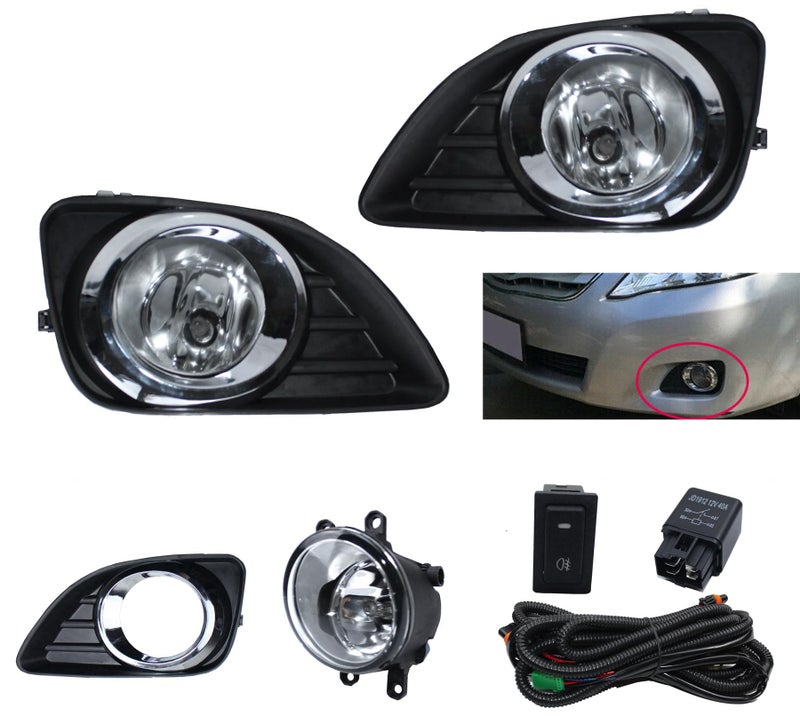LEVANLIGHT Fog Lights Clear Lens For 2010-2011 Toyota Camry LE/SE/XLE Sedan 4-Door | H11 12V 55W Halogen Bulb Front Driving Lamps |Switch and Wiring Kit |8121006071, 8122006071 - Image 1