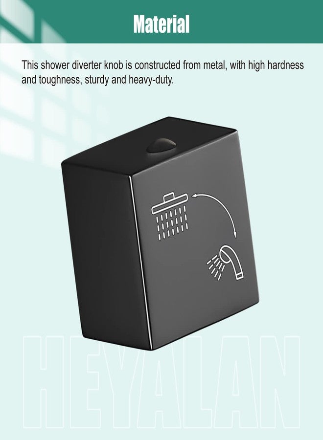 Heyalan Shower Diverter Knob 2 functions Shower Water Flow Converter Square Matte Black - Image 2