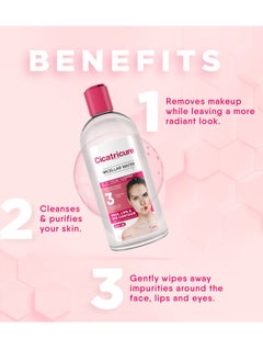CICATRICURE CICATRICURE Micellar Water Facial Cleanser, 13.5 Ounce  - Image 3