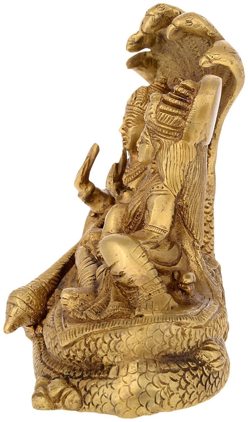 Idol Collections Brass Vishnu-Lakshmi Idol Statue Murti, Height : 6.5 inches - Image 4