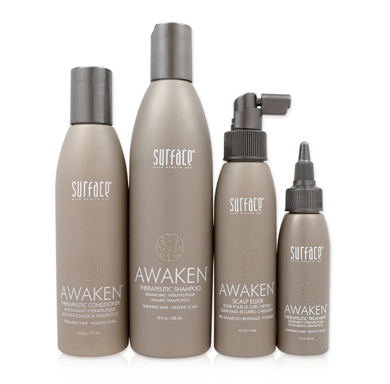 Surface Hair  Awaken Kit Shampoo Conditioner Scalp Elixir and Therapeutic Treatment  for Thinning Hair Hair Loss and Thickening