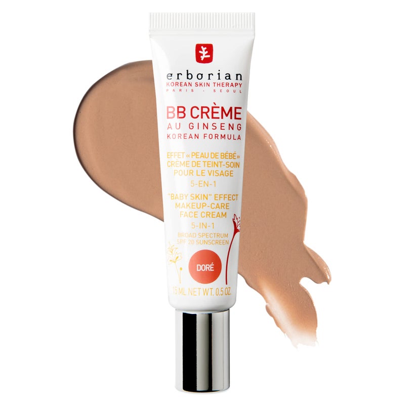Erborian BB Cream with Ginseng, DorÃ© (Golden/Tan) - Lightweight Buildable Coverage with SPF 20 & Ultra-Soft Matte Finish Minimizes Pores & Imperfections - Korean Face Skincare - 0.5 Oz - Image 1