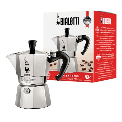 Bialetti Moka Express Export Espresso Maker,90 ml, Silver - Image 1