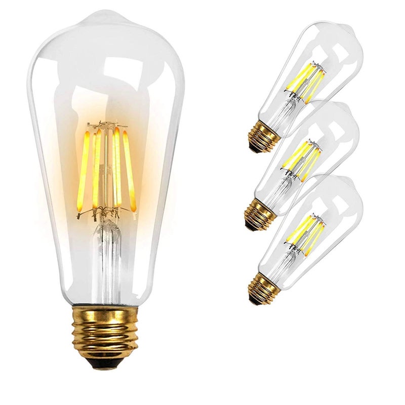 Groeien 4Watt LED Filament Light Bulb for Restaurant,Home,Yellow(pack of 4) - Image 3