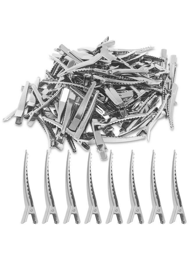 Super Z Outlet 6Cm Silver Alligator Teeth Prongs Clips Holders For Hair Care Arts & Crafts Projects Dry Hanging Clothing Office Paper Document Organization (100 Pieces) - Image 1