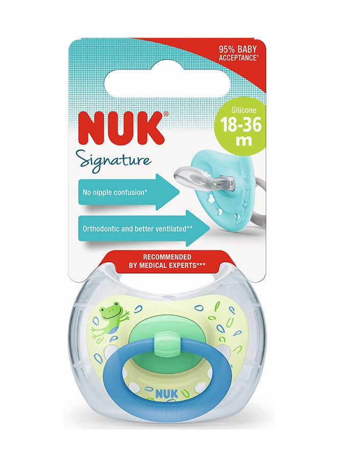 NUK Pacifier Signature 18 36M 1Pc (Green Blue)