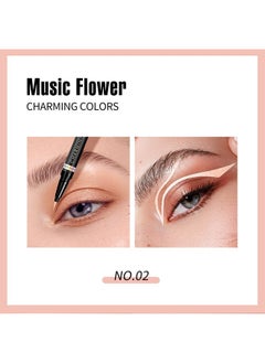 Music Flower Eyeliner Pencolored Matte Liquid Eyeliner Waterproof Smudge Resistant With Precise Tip (Nude)  - Image 4