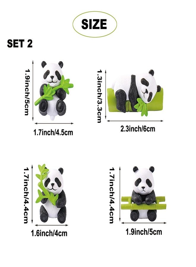 KnocKconK 4 Pack Panda Car Decoration, Fish Tank Decorations, Cute Lively Panda Aquarium Decoration, Animal Fish Tank Display Decor, Bamboo Ornament Artificial Resin Accessories. (Set 2) - Image 3