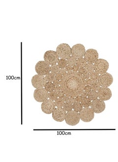LINGWEI Jute Rug Carpet Hand Wooven Jute Rug Round Design Jute Rug Natural Fibres Circles Braided Reversible Carpet Jute Rug For Home Decor Kitchen Hallway Office  - Image 5