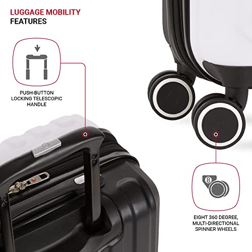 SWISSGEAR حقائب سفر سويس جير دويت القابلة للتوسيع، حقيبة صلبة محمولة بعجلات دوارة - Image 2