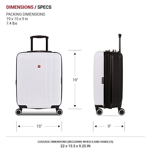 SWISSGEAR حقائب سفر سويس جير دويت القابلة للتوسيع، حقيبة صلبة محمولة بعجلات دوارة - Image 5
