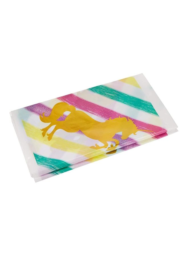 NIBEMINENT 3 Pieces Unicorn Plastic Tablecloth - Image 2