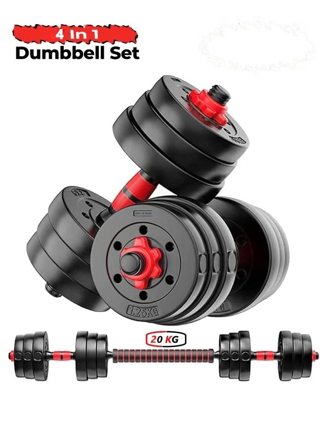 Arabest Adjustable Weight Dumbbell Set, 20 kg Barbell Weight Set for Home Gym, Dumbbell Set 2 Piece Home Hand Held Weights, Push-ups, Free Weight Set Fitness Exercise Equipment for Men and Women  - Image 1