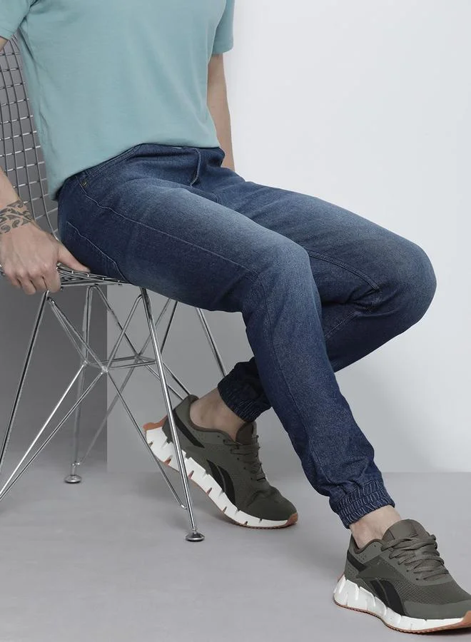 The Indian Garage Co Men Mid Rise Slim Fit Cuffed Jeans
