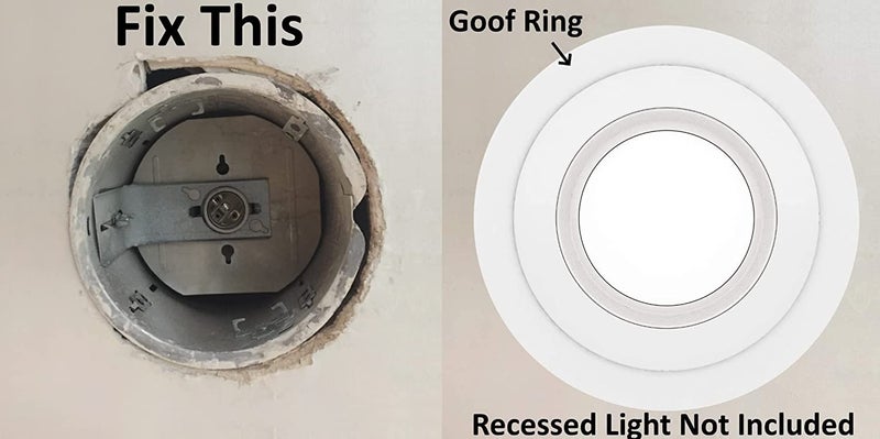 Lighting Labs 8 Pack Gloss White Goof Trim Ring for 6 Inch Recessed Can Lighting Down Light, Outer Diameter 8 inches - Image 2