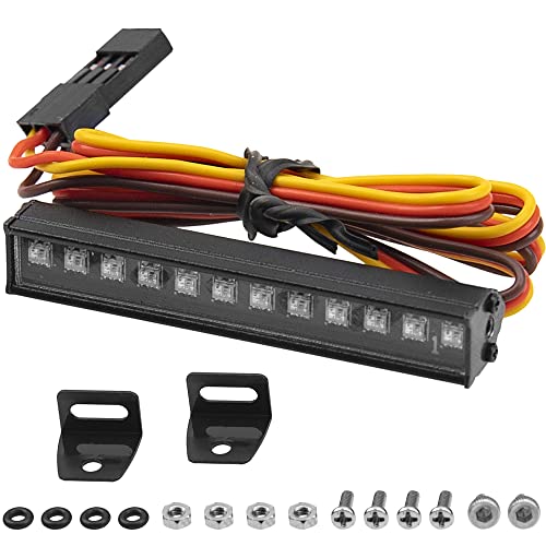 Share Goo ShareGoo RC LED Light Bar MultiMode Roof Lamp Compatible with Axial SCX24 Bronco C10 JLU Gladiator Deadbolt 124 RC Crawler 12Leds - Image 1