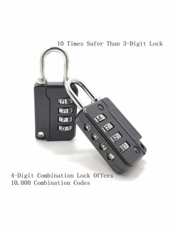 Excefore Luggage Locks, 5 Pcs Travel Suitcase Lock, 4 Digit Combination Padlocks for School Gym Lockers, Tool Boxes, Fences, Buckle Cabinets, Safe Resettable Combination Lock  - Image 2