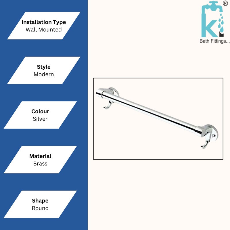 KI Luxurious Brass Towel Rod/Towel Holder with Hook for Bathroom/Kitchen 24 inch - Image 5