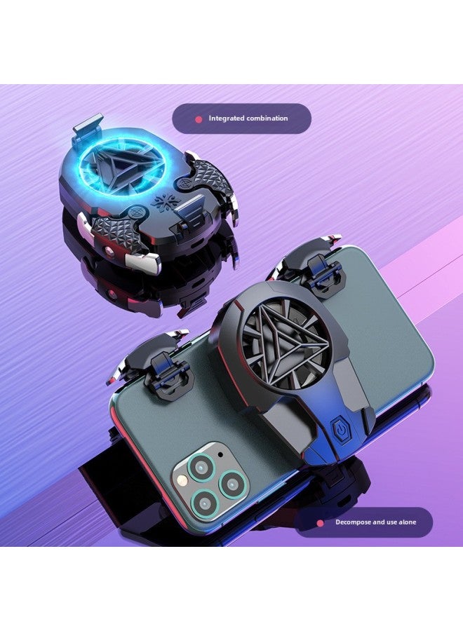 Rechargeable Mobile Phone Radiator Eat Chicken Artifact Integrated 2-in-1 Z02 Heat-eating Chicken Artifact Suit-Product Color:Two-in-one Charging Model (recommend)  - Image 1