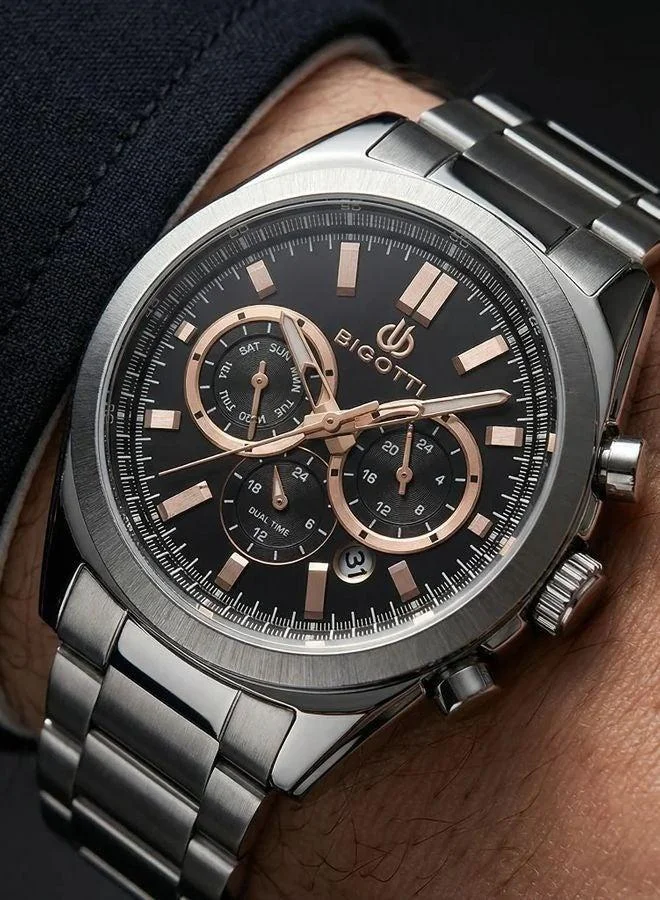 Bigotti Bigotti - Quotidiano Men Watch | Stainless SteelBrass Case | Analog | Round Dial | Mineral Glass | Japanese Quartz | Water Resistant 50 Meters
