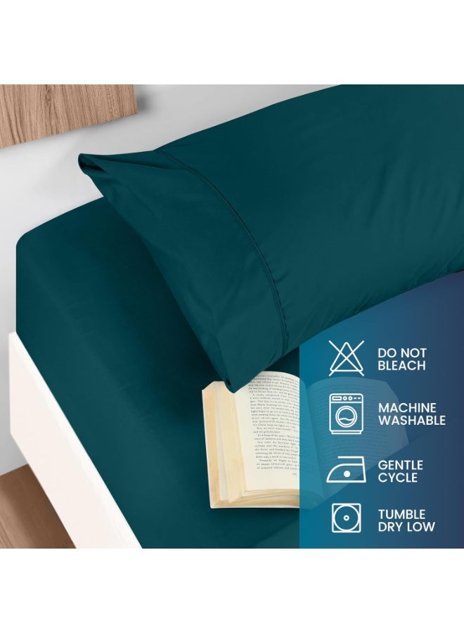 Utopia Bedding Queen Sheet Set - Brushed Microfiber - Soft Bed Sheets for Queen Size Bed Set - Includes 1 Fitted, 1 Flat, & 2 Pillow Cases - Deep Pocket (Teal) - Image 4