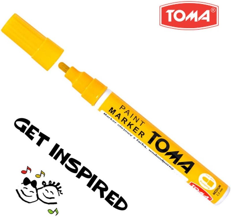 SolaDirect Universal Waterproof Permanent Paint Pen Oil Marker for Car Tyres, Arts & Crafts (Yellow) - Image 2