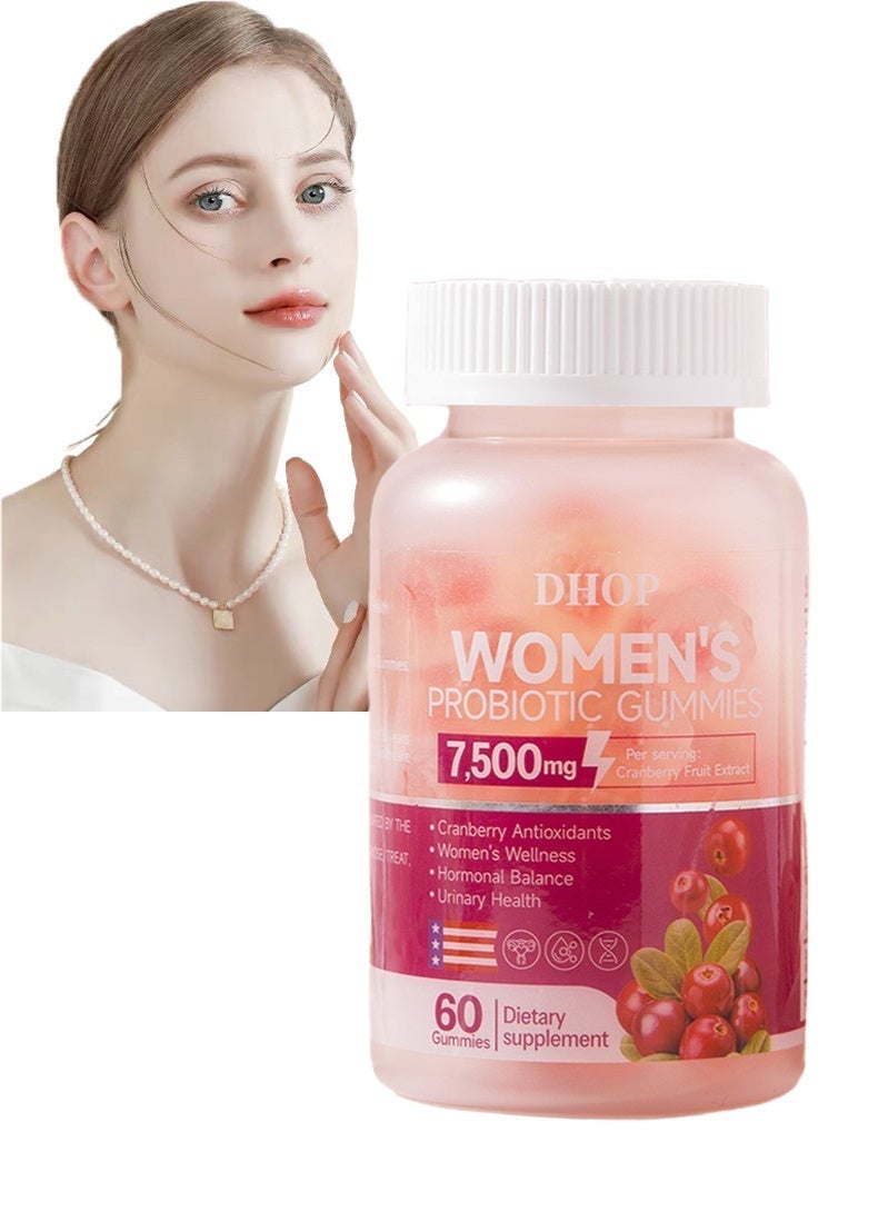DHOP Women’s Probiotic Gummies,Cranberry & Vitamin C | pH & Yeast Balance, Feminine Flora, Digestive & Immune Support,60 Gummies - Image 2