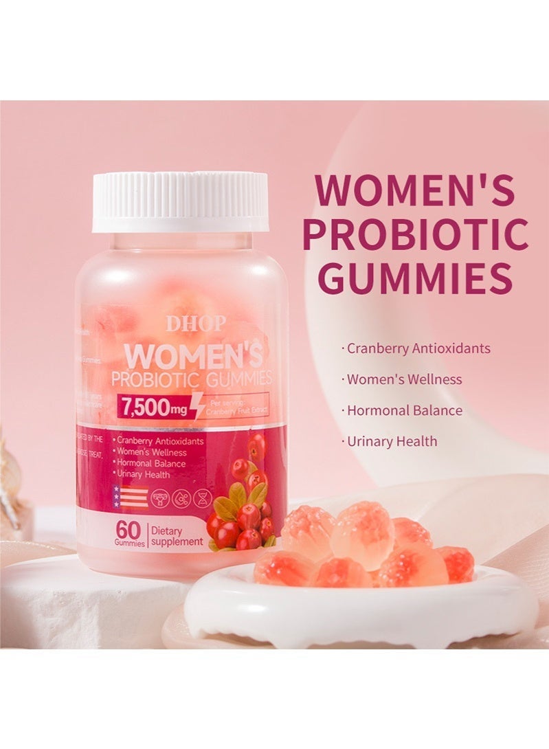 DHOP Women’s Probiotic Gummies,Cranberry & Vitamin C | pH & Yeast Balance, Feminine Flora, Digestive & Immune Support,60 Gummies - Image 4