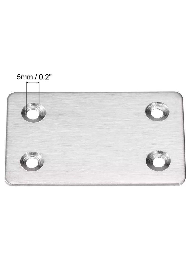 Rubik Flat Straight Brace Brackets with Screws, 10pcs Stainless Steel Mending Repair Plate for Shelf Supports Fixing Wood Furniture Chair Table Cabinet Bed (60x38mm)  - Image 3