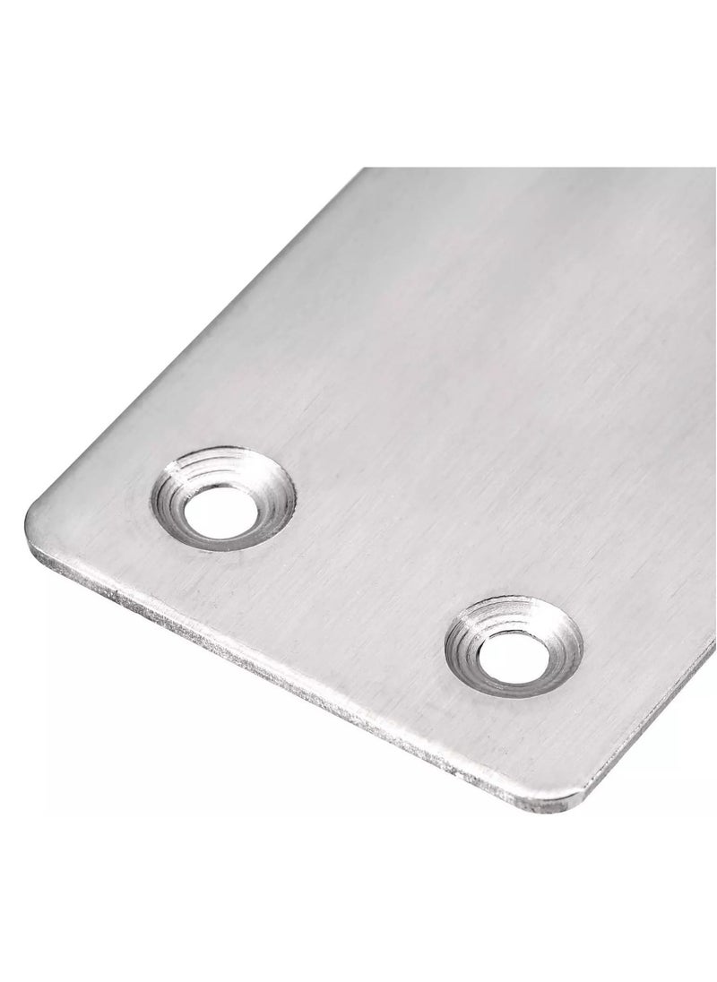 Rubik Flat Straight Brace Brackets with Screws, 10pcs Stainless Steel Mending Repair Plate for Shelf Supports Fixing Wood Furniture Chair Table Cabinet Bed (60x38mm)  - Image 4