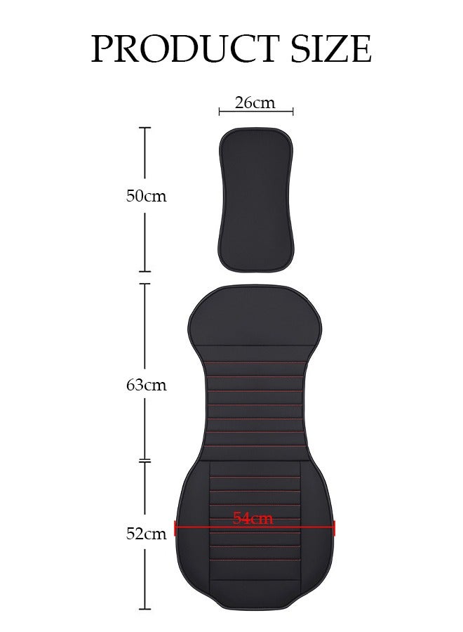 DUNISO غطاء مقعد السيارة، واقي مقعد السيارة من جلد PU القابل للتنفس، وسادة مقعد السيارة العالمية مع مسند الظهر، قابلة للغسل وقابلة للتعديل، مقاومة للماء وغير قابلة للانزلاق، مناسبة لجميع الفصول، مناسبة لسيارات الدفع الرباعي والسيارات والفانات - Image 2