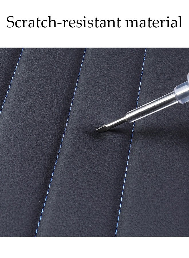 DUNISO غطاء مقعد السيارة، واقي مقعد السيارة من جلد PU القابل للتنفس، وسادة مقعد السيارة العالمية مع مسند الظهر، قابلة للغسل وقابلة للتعديل، مقاومة للماء وغير قابلة للانزلاق، مناسبة لجميع الفصول، مناسبة لسيارات الدفع الرباعي والسيارات والفانات - Image 5