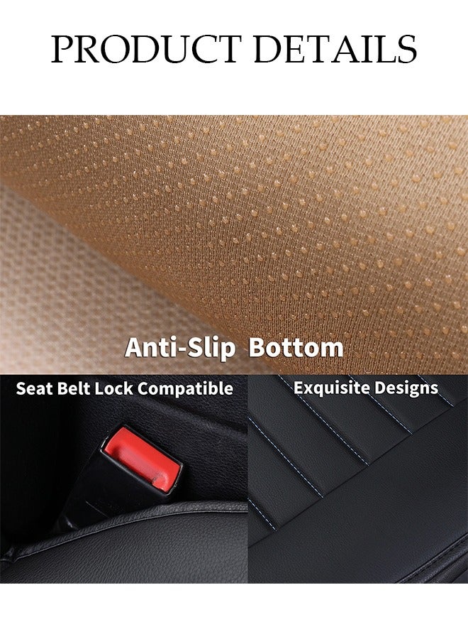 DUNISO غطاء مقعد السيارة، واقي مقعد السيارة من جلد PU القابل للتنفس، وسادة مقعد السيارة العالمية مع مسند الظهر، قابلة للغسل وقابلة للتعديل، مقاومة للماء وغير قابلة للانزلاق، مناسبة لجميع الفصول، مناسبة لسيارات الدفع الرباعي والسيارات والفانات - Image 3