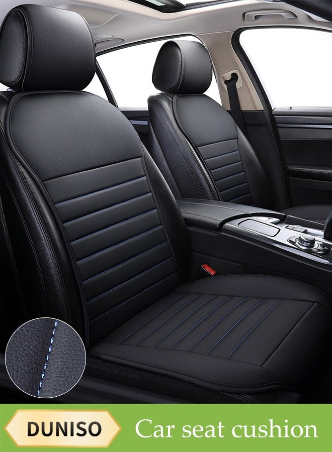 DUNISO غطاء مقعد السيارة، واقي مقعد السيارة من جلد PU القابل للتنفس، وسادة مقعد السيارة العالمية مع مسند الظهر، قابلة للغسل وقابلة للتعديل، مقاومة للماء وغير قابلة للانزلاق، مناسبة لجميع الفصول، مناسبة لسيارات الدفع الرباعي والسيارات والفانات - Image 1