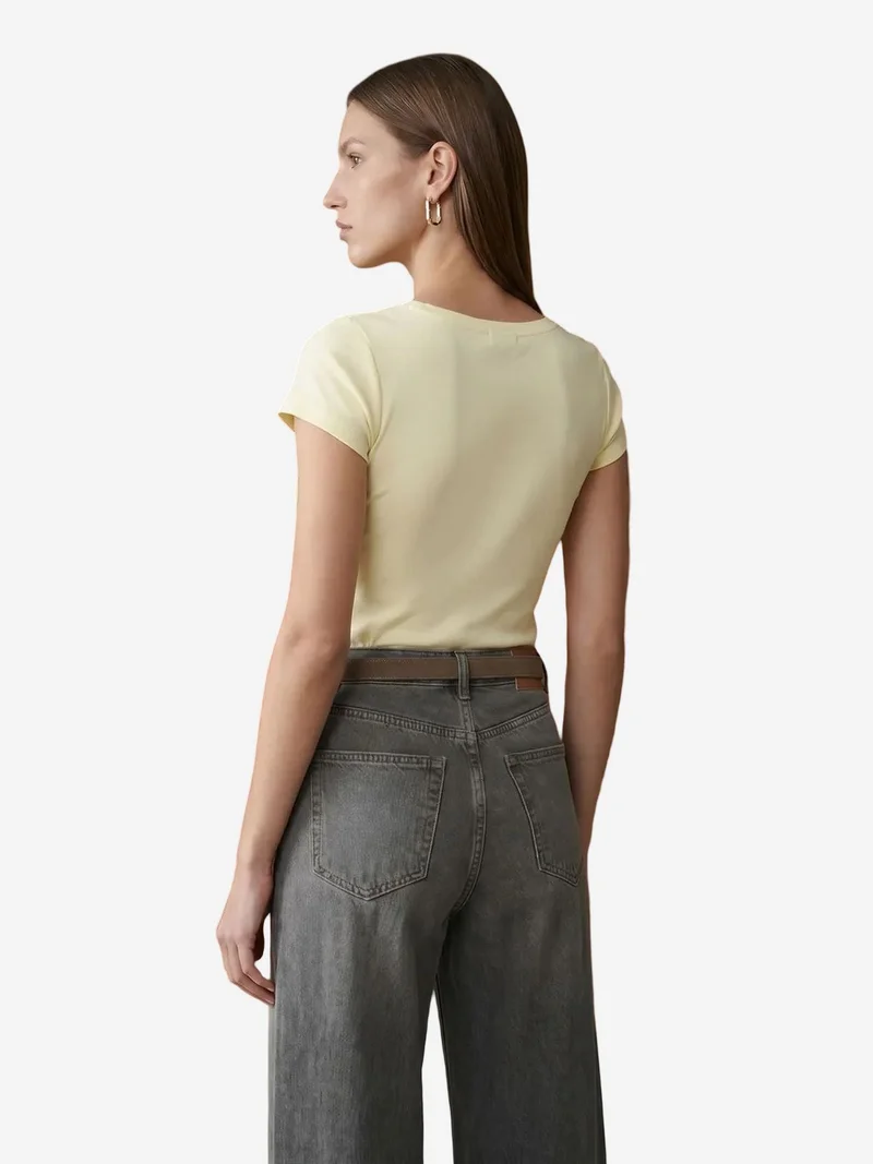 Dilvin DILVIN Women's Slim Fit Cotton U-Neck T-Shirt