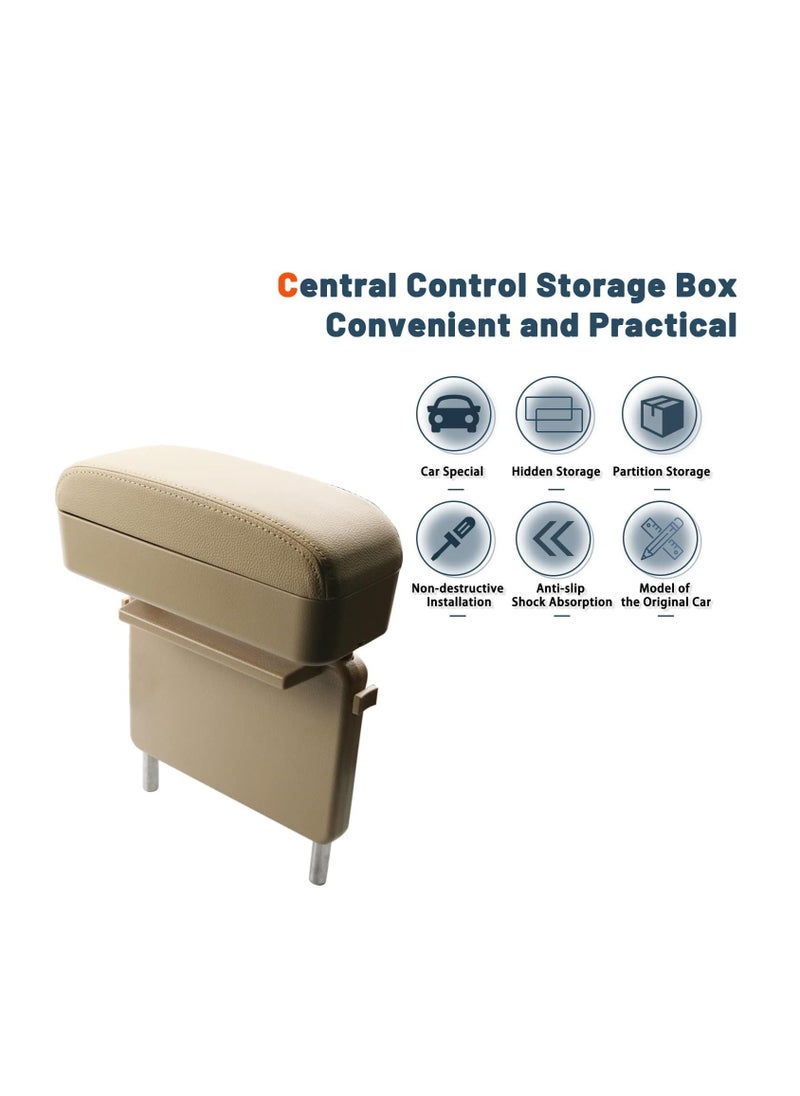 SYOSI - Car Armrest Extender Support Elbow - Adjustable Height Comfort Arm Rest Pads Extender for Universal Auto Car Center Console (Beige) - Image 1