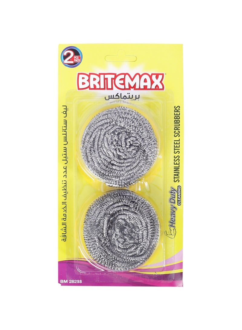 BRITEMAX BM282 Stainless Steel Scour Pads – 2-Pack for Efficient Cleaning - Image 2